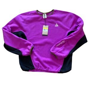 Nike ACG Polartec Wolf Tree Crewneck Fleece Sweatshirt Purple HV1117-551 Mens S